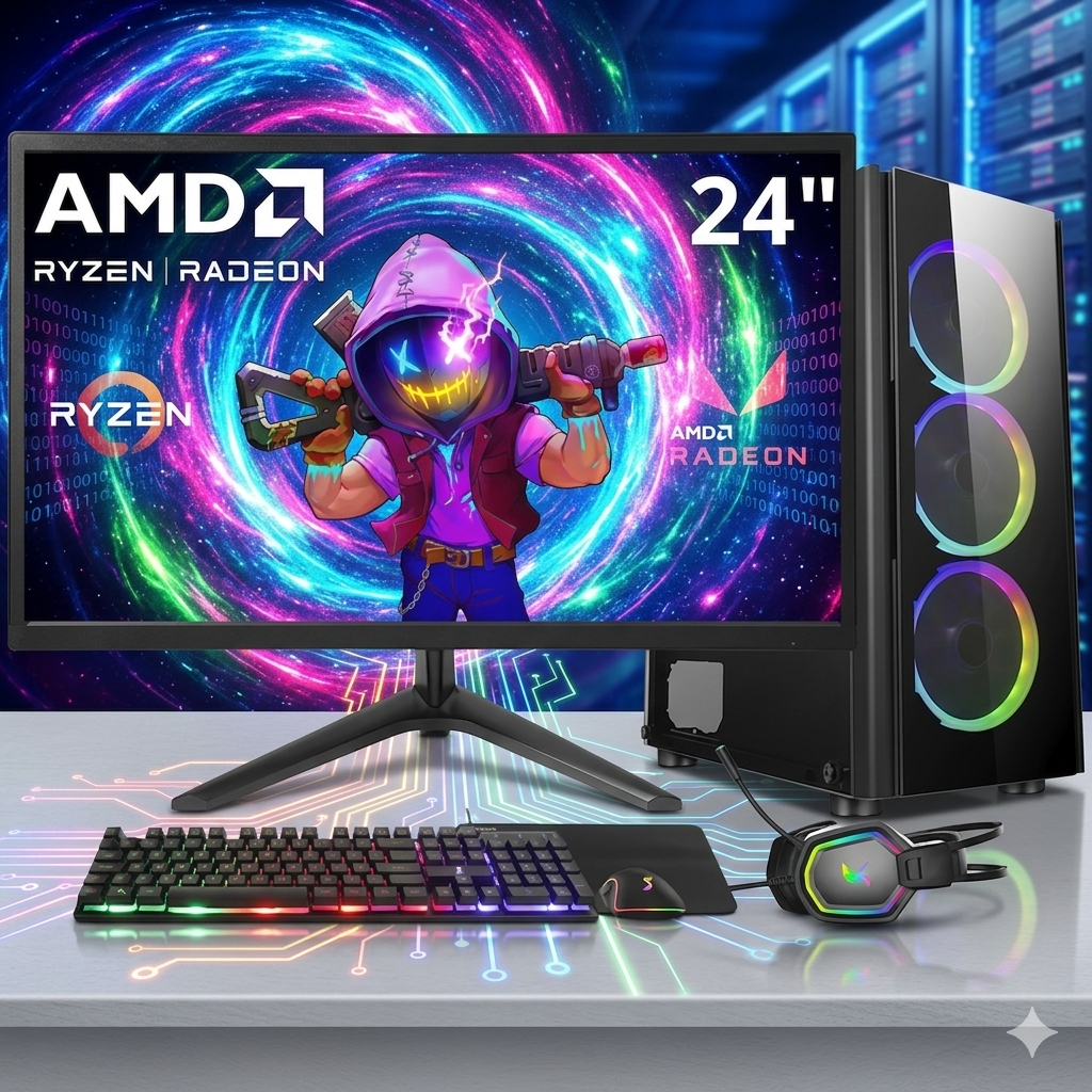 PC Gamer Skill Winner, AMD Ryzen 7 5700G, 16GB DDR4, SSD 1TB, Gráficos Radeon VEGA, Fonte 500W, Monitor 24